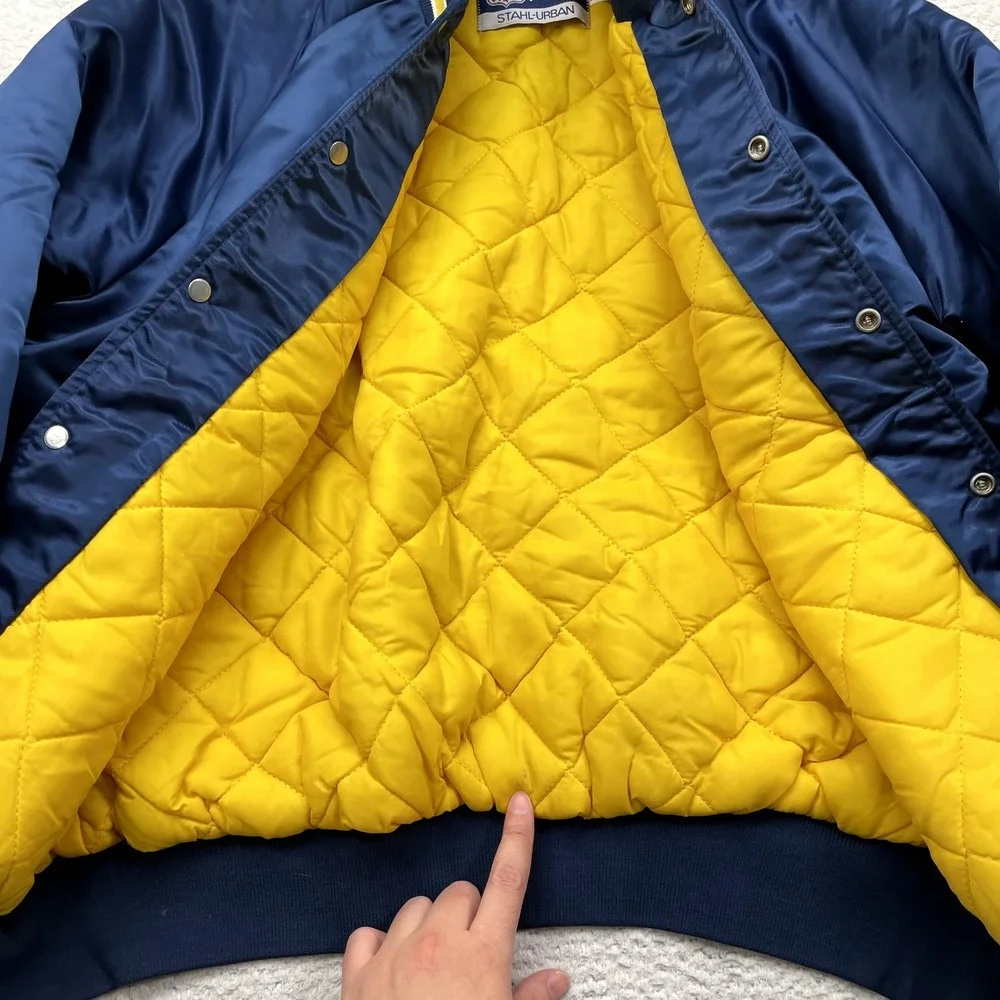VTG Mens LA Rams Stahl-Urban Medium NFL BLUE Snap Jacket‎
